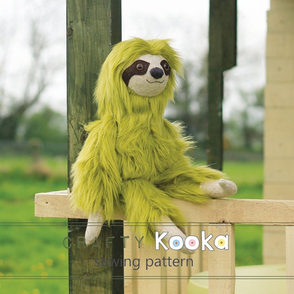 Sloth pattern, sewing pattern pdf, toy sewing pattern, soft toy pattern Sloth - instant download pdf pattern - sewing projects