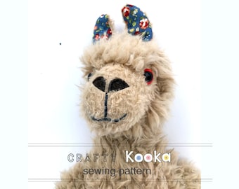Alpaca plush sewing pattern, stuffed animal pattern instant download pdf sewing pattern