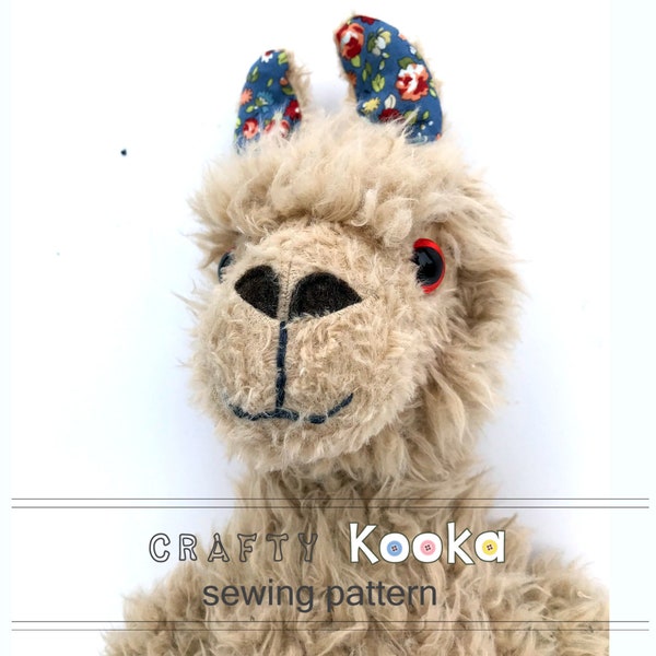 Alpaca plush sewing pattern, stuffed animal pattern instant download pdf sewing pattern
