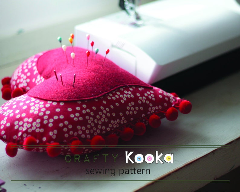 heart cushion heart sewing pattern heart pillow pdf Valentines day sewing large pin cushion instant download