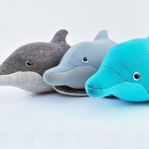 Dolphin porpoise plush pattern, pdf dolphin Soft toy pattern, tutorial and pattern