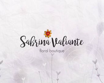 Floristry Logo Design. Flower logo. Calligraphy Font. Custom Boutique Branding. Watermark Logo BUY 2 and GET 1 FREE!!!