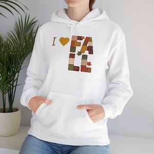 Autumn Plaid Cozy Hoodie, Sweatshirt and T-Shirt — I love Fall Season Patchwork Graphic