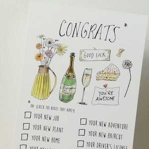 Personalised Congratulations Card, Good Luck, You've Got This, New Job, Congrats, Funny Fill In, Customizable, Handmade, A6, Cindy Mangomini
