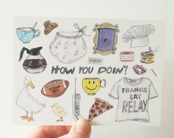 Freunde TV-Show Karte, lustige Karte, wie du es machst, Central Perk Becher, Joey Tribbiani Phrase, Zitat, Freunde Zitat, A6, Cindy Mangomini