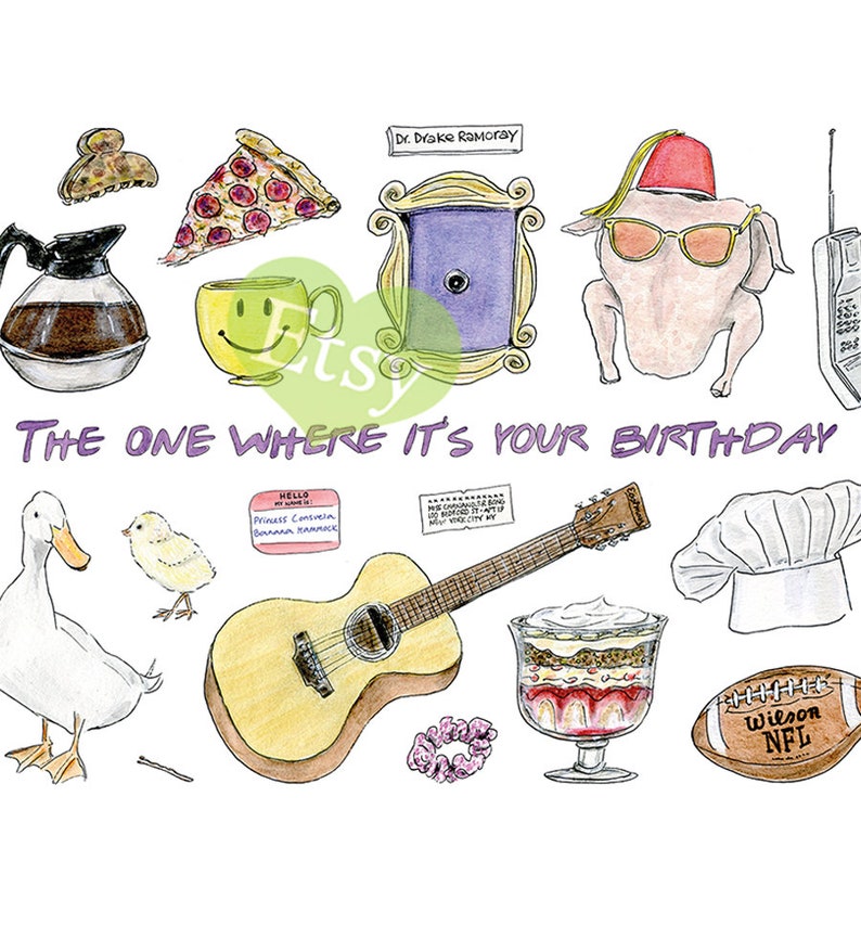 Friends TV Show Birthday Card How You Doin Rachel Green  Etsy UK