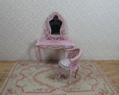 OOAK Dollhouse French dresser and chair. 1 12 dollhouse miniature furniture. Hand painted furniture dollhouse miniature. Baroque furniture.