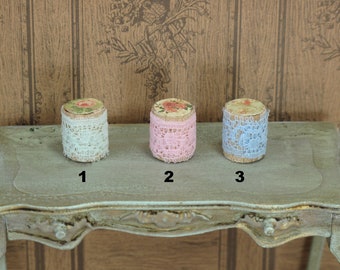 Dollhouse Miniature Handcrafted set 6 Green Silk Ribbon Bow Bath Towels /& Rugs