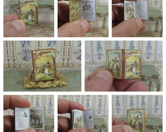 Miniature illustrated book Old woman pig. Openable book child 1:12 Dollhouse Scale Or 1/6 Scale Dollhouse Miniature playscale book nursery