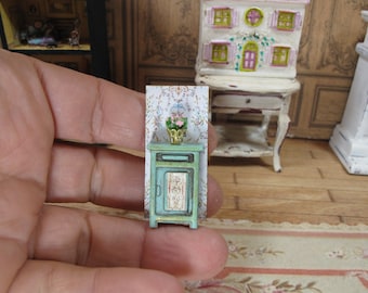 Miniature 1/4 1:48 48th 1/48 Quarter Scale Shabby Chic Armoire chest Furniture for Dollhouse Doll Bedroom  handmade roombox.