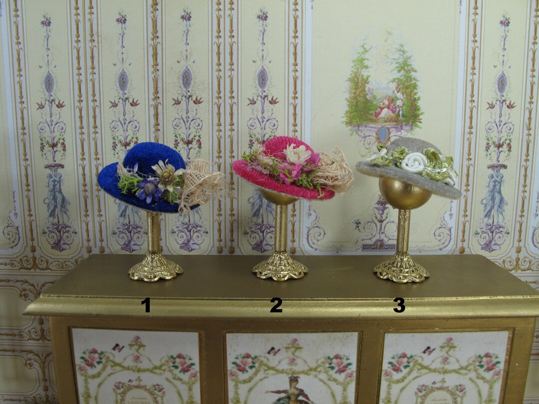 Dollhouse Miniature Hats Displays. Miniature Hat Shop Lady Etsy
