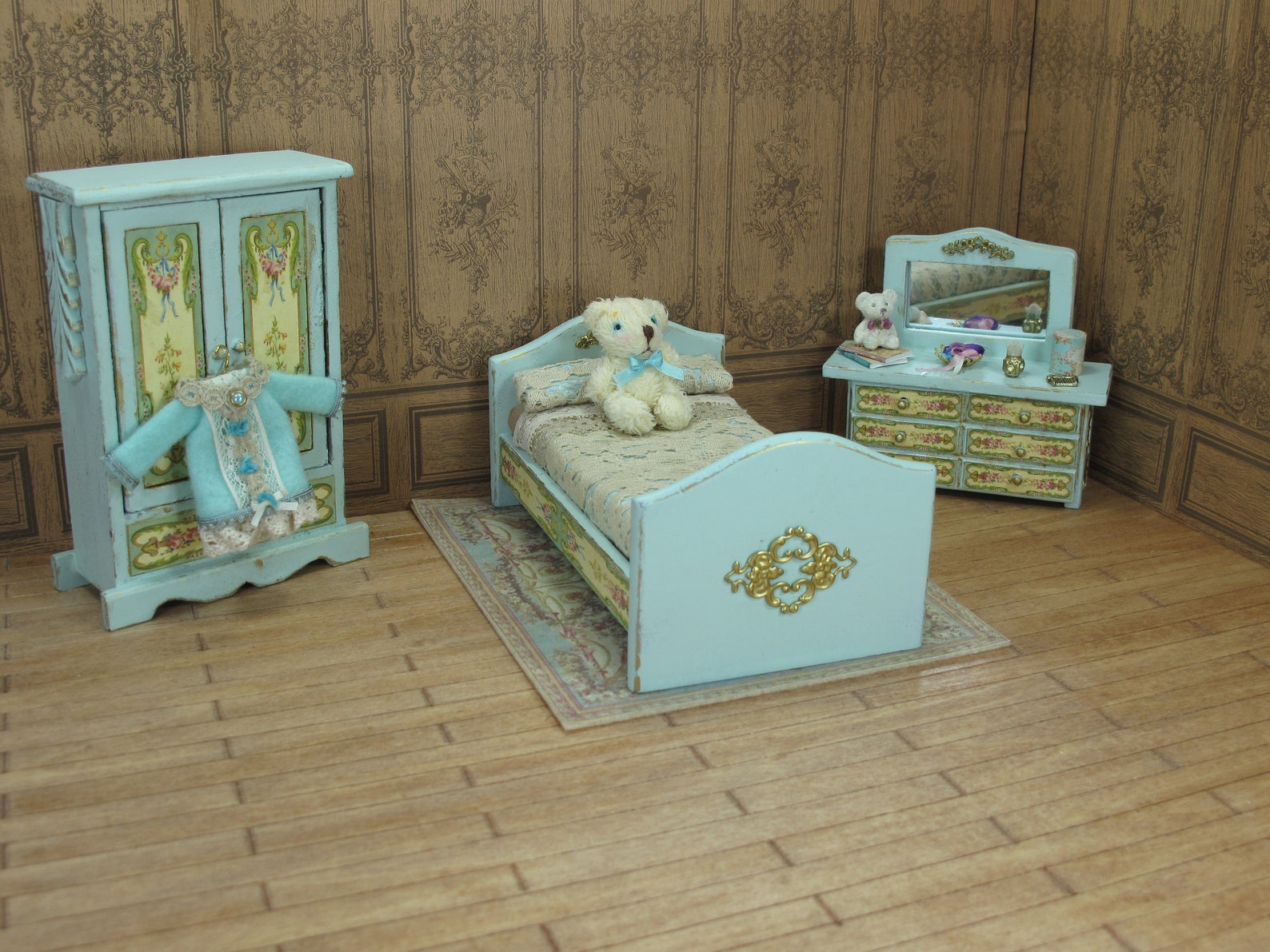 Dollhouse Furniture Lot Bedroom. Dollhouse Nursery Bedroom - Etsy