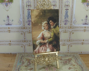 NEW** Dollhouse Miniature French panel. Dollhouse 1:12 Shabby brocante panel. Dollhouse painting. Dollhouse vintage decor Panels collector.
