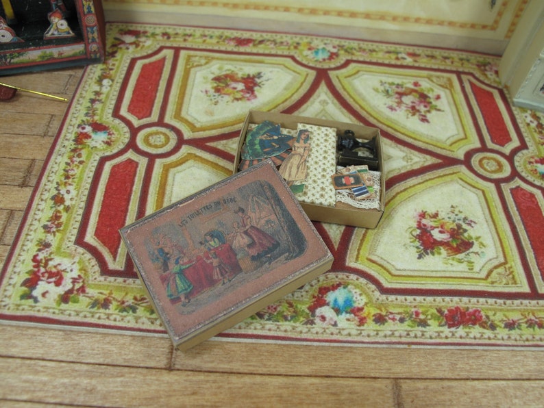 Dollhouse Miniature german paper dolls dressmarker 1:12 Miniature games and toys for dollhouse collectors.
