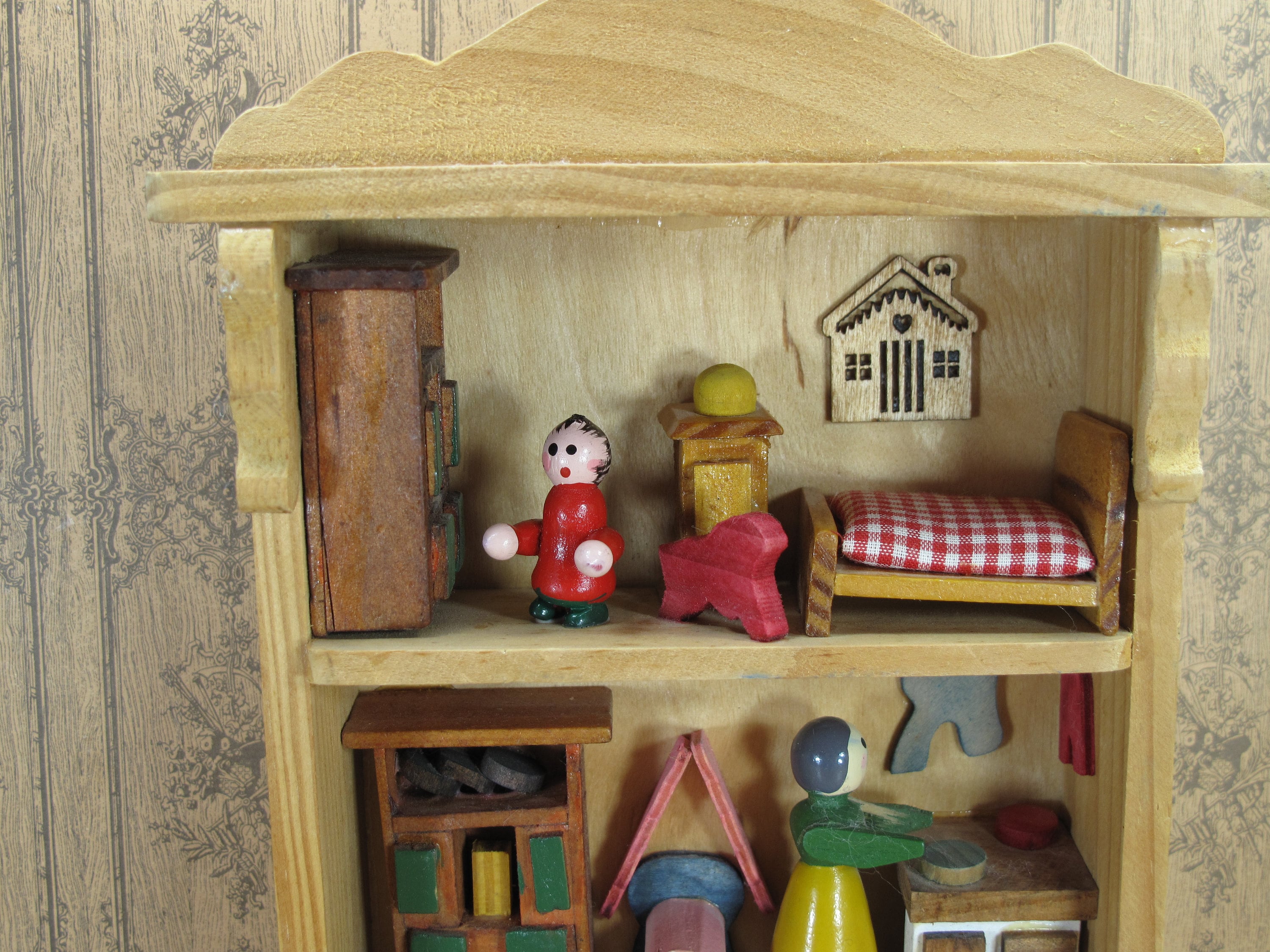 SCALA 1:12th in legno set di cerchi In Miniatura Nursery Casa Delle Bambole Accessorio Giocattolo Set 