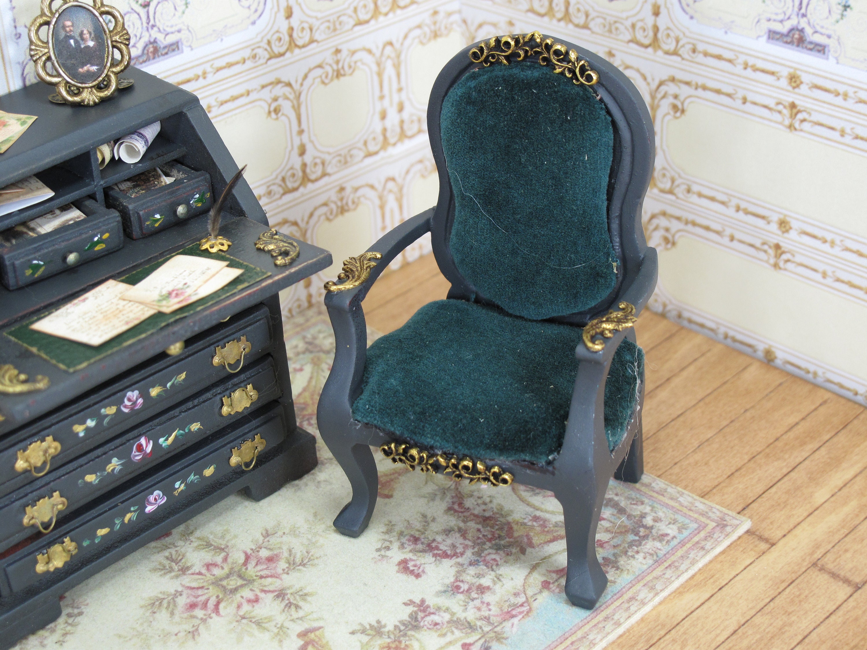 OOAK Puppenhaus Miniatur schäbige schicke Schreibtisch | Etsy