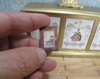 Dollhouse Victorian Books, Antique Journals. 1:12 Miniature ephemera for Dollhouses. Miniature aphotecary documents desk  Dollhouse Brocante