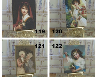 NEW** Dollhouse Miniature  French panel. Dollhouse 1:12 Shabby brocante panel. Dollhouse painting. Dollhouse vintage decor Panels collector.