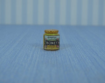 Miniature bottle honey Scale 1:12 kitchen handmade  Gaël dollhouse canister jam