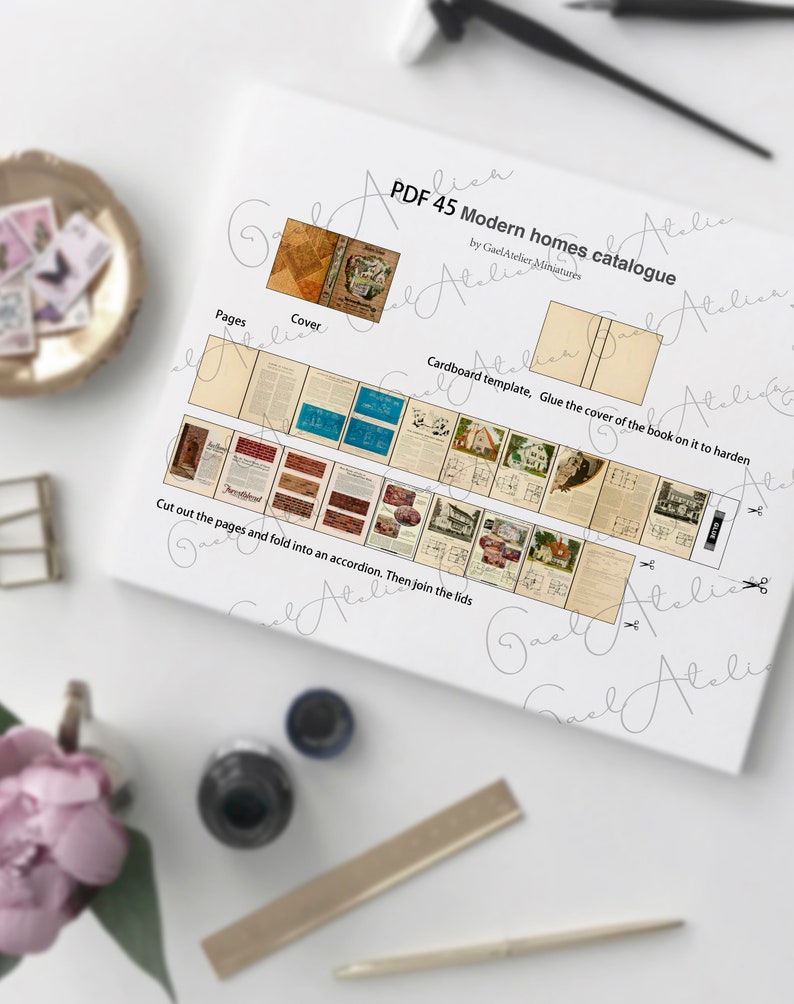 Modern Homes Catalogue. Dollhouse Miniature House Magazine Etsy