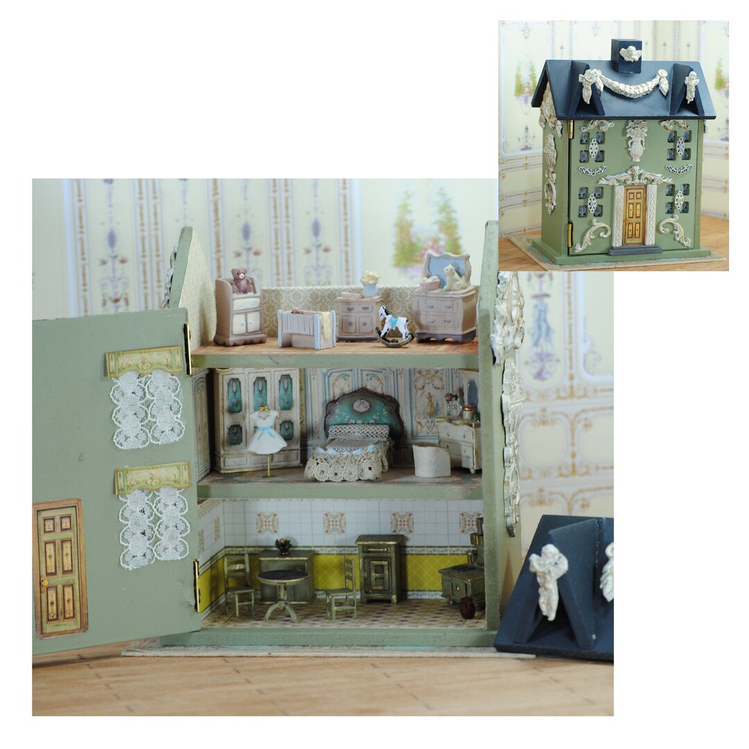 OOAK Doll House 1,48th Scale Openable Fully Decorated. Unique Piece for ...