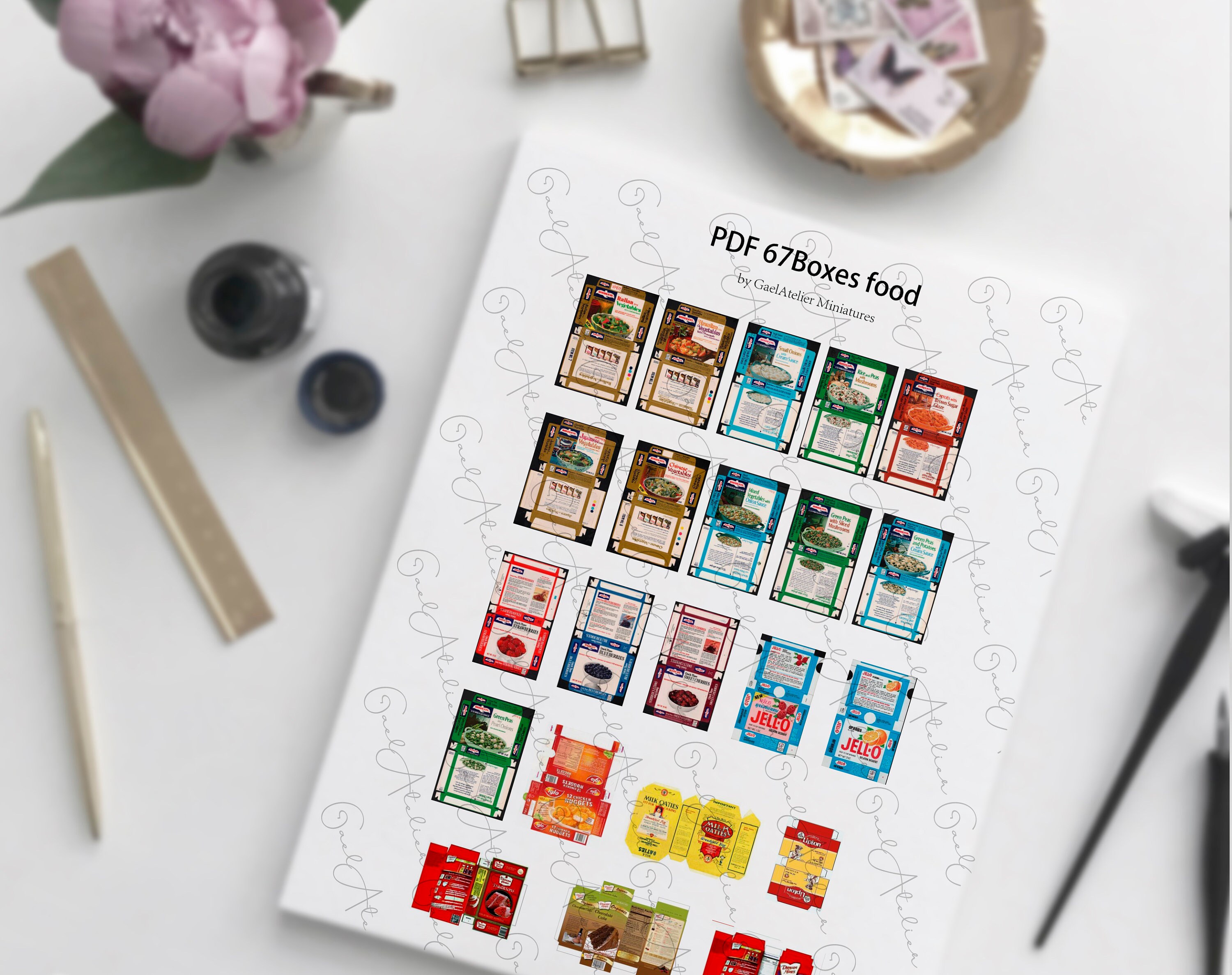 Downloadable Food Box Prints Diy Set. Dollhouse Miniature Pdf - Etsy