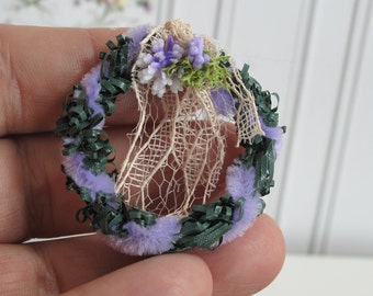 NEW**Shabby chic wreath Lavander decoration for dollhouses, ornaments for home and shops, romantic shabby  decoration Miniature dollhouse