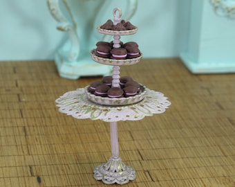 Espositore per mobili da negozio Collezione di lusso pasticceria 1:12. Miniatura di casa delle bambole Miniature di pasticceria francese. Casa delle bambole in miniatura amaretto Parigi