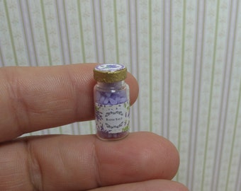 NEW**Dollhouse Lavende Jar of aromatic bath salt .1:12 Miniature shopping lavender. Miniature perfumery bath complements  dollhouses & shops