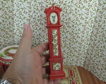 OOAK Miniature Christmas dollhouse watch clock. Dollhouse furniture. Miniatures for dollhouse collectors. 1:12 Dollhouse Miniature Xmas toys