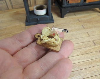 OOAK Miniature Haunted dollhouse skeleton bone progress chart. Dollhouse Gothic 1,12 scale Halloween creepy dollhouse  magic  witch kitchen