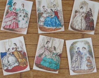 Miniature Collection of sheets for desk decoration french fashion playscale 1:6 Scale , 1/12 Scale Dollhouse Miniature ephemera plates desk