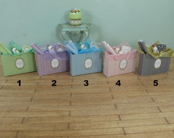 Gif Bag Luxury collection of French pastry 1:12. Dollhouse miniature French Patisserie Miniatures. Dollhouse macaroon Collection.