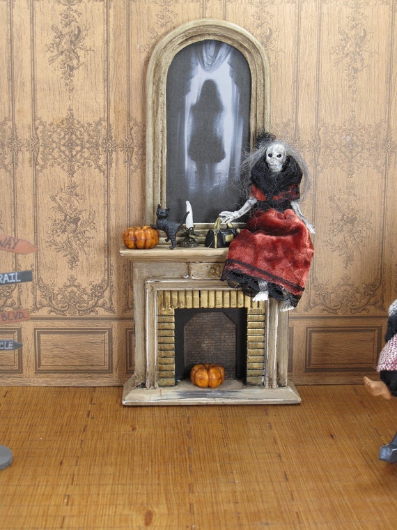 Vintage Witch Wall/Desk Clutter 14 pcs Halloween Dollhouse Miniature 1:12 R13 