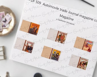 Downloadable Automovile trade Journal magazine covers Book. Antique printable covers. Dollhouse miniature cover book Download 1:12 or 1,6 .