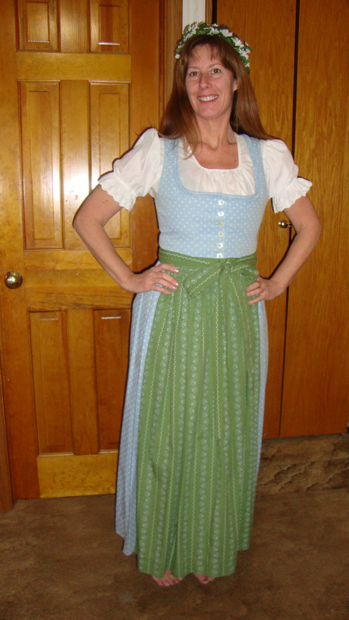 German Dirndl With Apron and Halo - Etsy
