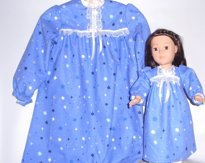 Matching Nightgowns for Your Girl and Her American Girl Doll or Any 18 Doll, Size 7 Etsy