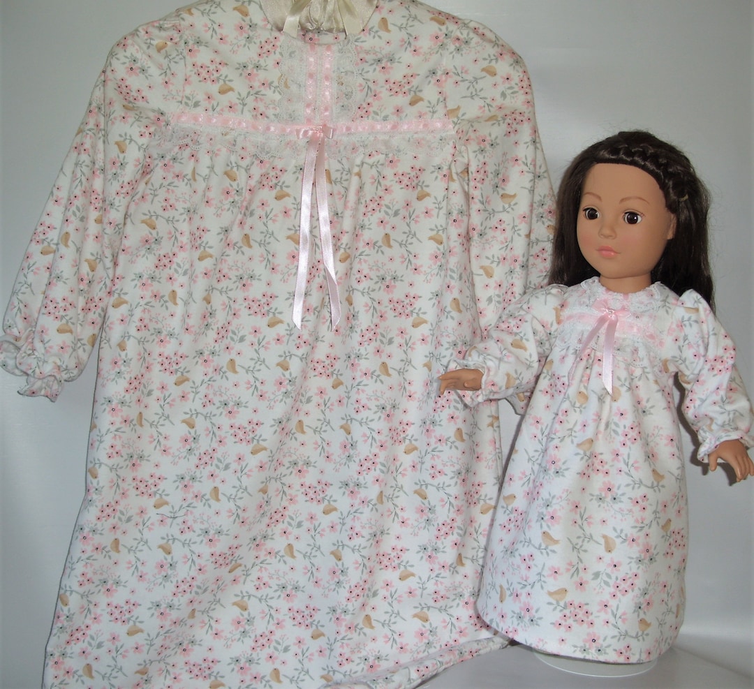 Matching Nightgowns for Your Girl and Her American Girl Doll or Any 18