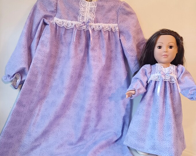 Matching Nightgowns for Your Girl and Her American Girl Doll or Any 18
