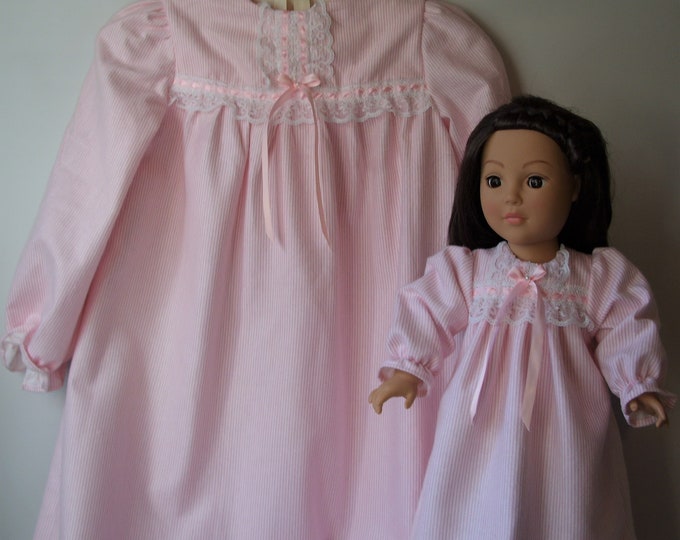 Matching Nightgowns for Your Girl and Her American Girl Doll or Any 18