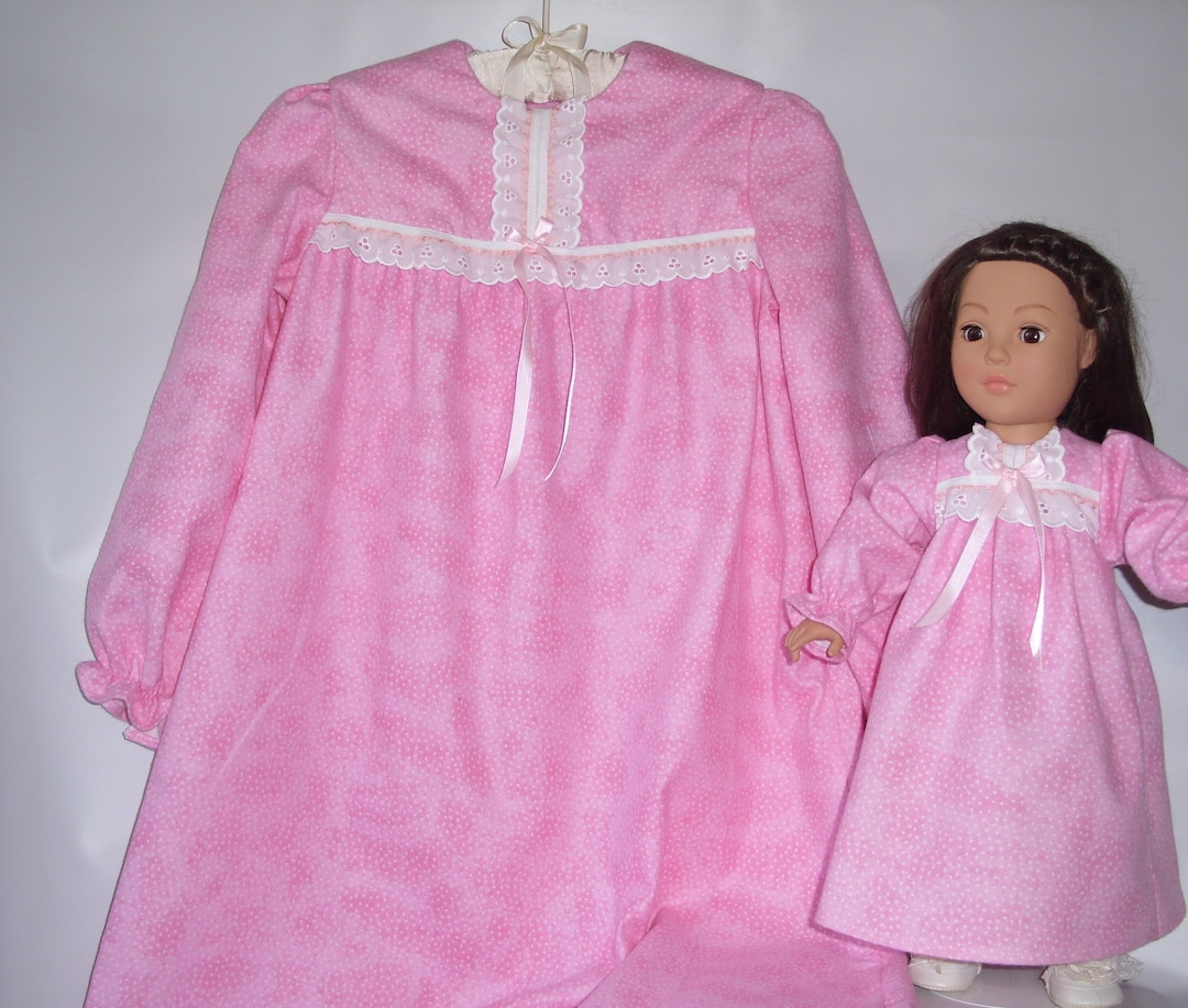 Matching Nightgowns for Your Girl and Her American Girl Doll or Any 18