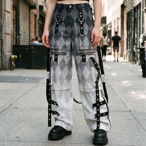 【meer. 】STRAP PANTS GRY Straps Cargo Pants - Etsy