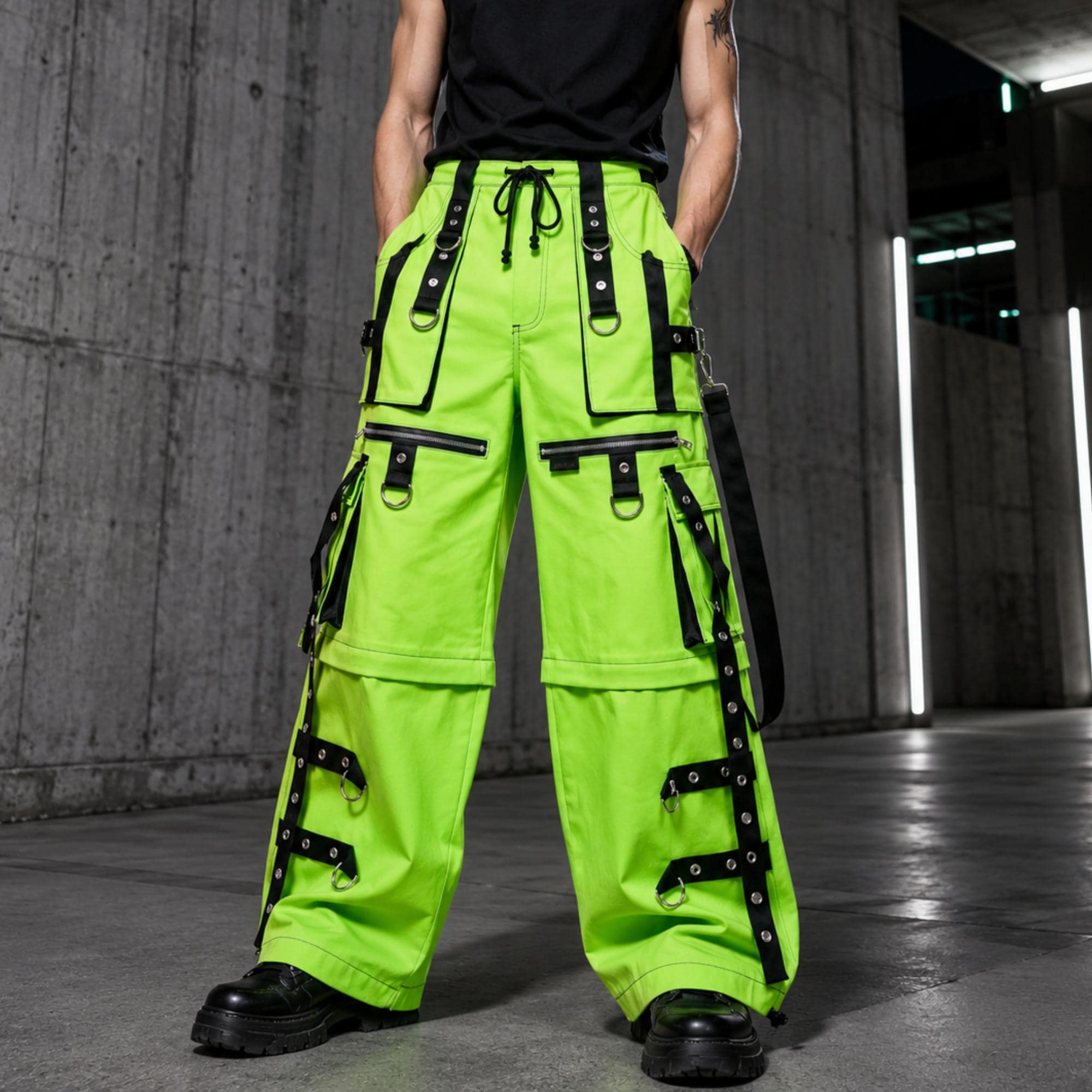 Mens Neon Green Cargo Shorts - Etsy