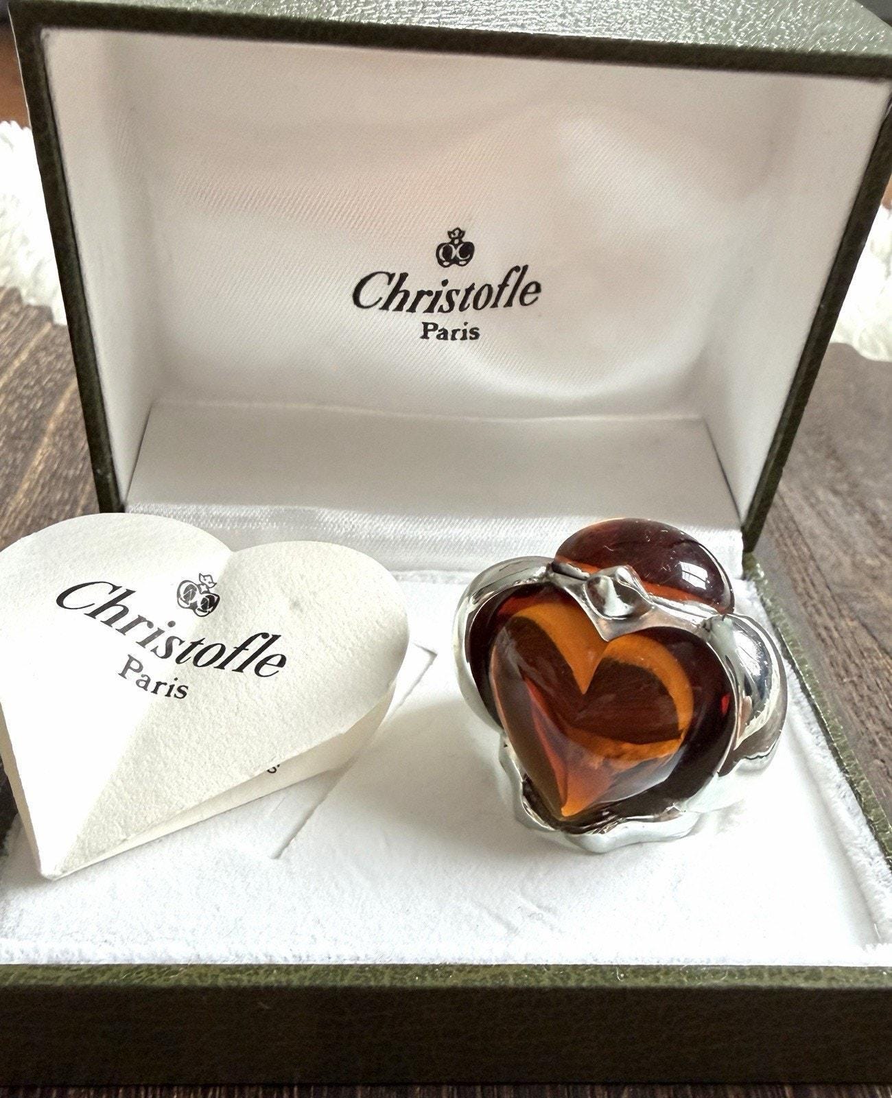 Christofle フクロウ オブジェ ブルーハート 箱付 Christofle フクロウ オブジェ ブルーハート 箱付 Christofle フクロウ