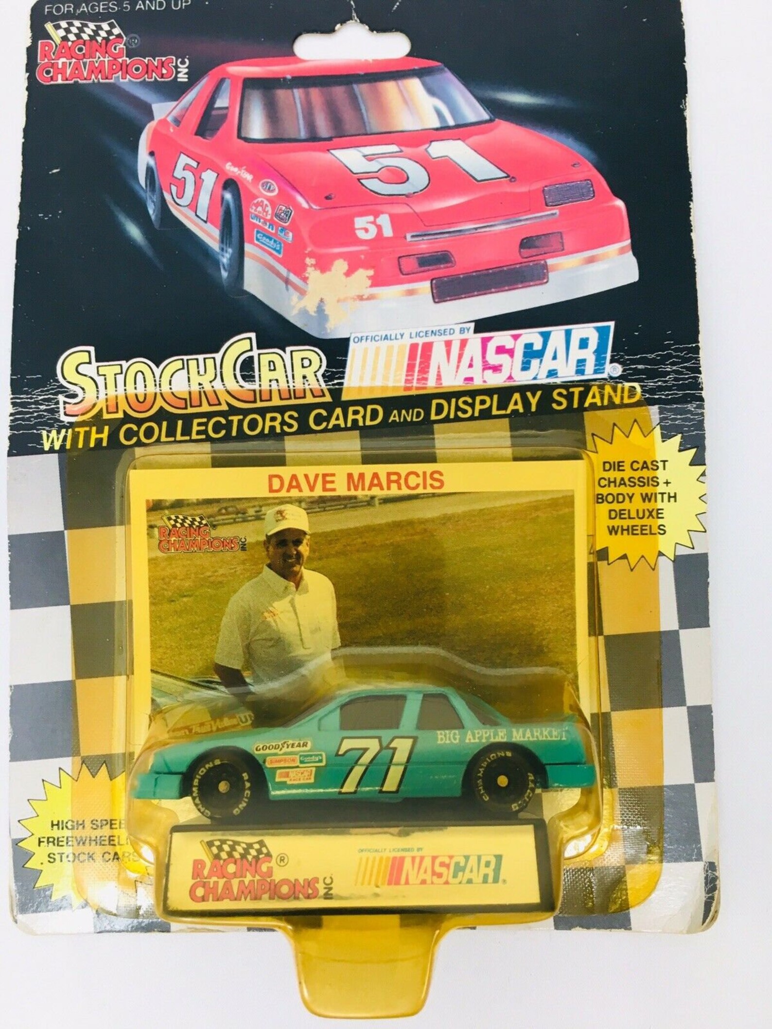 Vintage 1991 Nascar Diecast Car Dave Marcis 71 Collectors Card Etsy