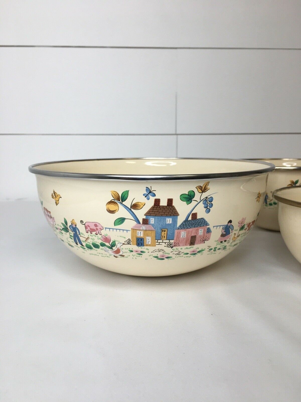 Vintage Heartland Enamel Nesting Bowls Set of 3 Metal Etsy