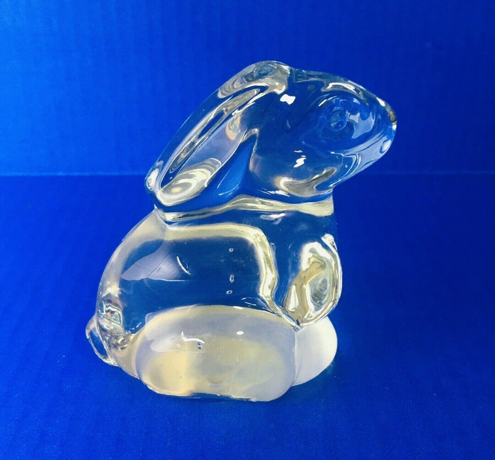 Glass Rabbit Clear Figurine Paperweight Etsy
