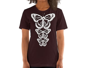 Body Heart & Soul Butterfly Unisex Graphic Colored T-Shirts