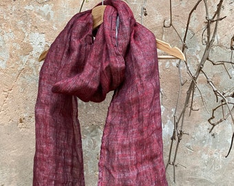 Linen Scarf Woman Scarf Mens Scarf Washed Scarf Soft scarf Duplex Scarf Urbanstyle Red scarf SHIPPING WORLDWIDE