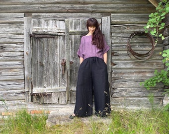 Pure Linen blouse, one size, SHIPPING WORLDWIDE